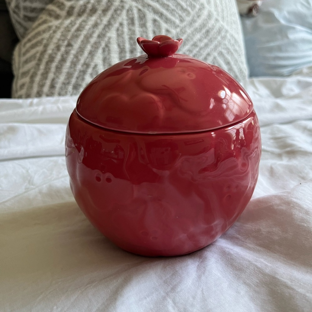 PartyLite Red Ceramic Candle Holder